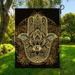Gold Hamsa Hand Print Garden Flag