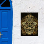 Gold Hamsa Hand Print Garden Flag