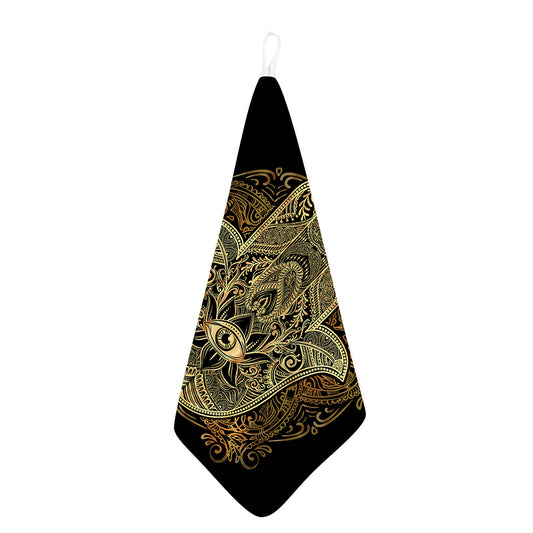 Gold Hamsa Hand Print Hand Towel