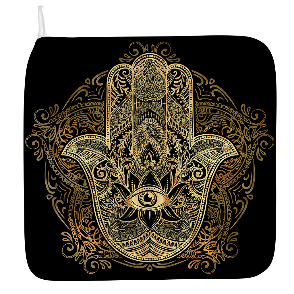 Gold Hamsa Hand Print Hand Towel