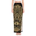 Gold Hamsa Hand Print High Slit Maxi Skirt