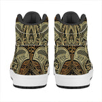 Gold Hamsa Hand Print High Top Leather Sneakers