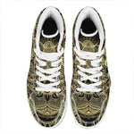 Gold Hamsa Hand Print High Top Leather Sneakers
