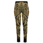 Gold Hamsa Hand Print High-Waisted Pocket Leggings