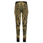 Gold Hamsa Hand Print High-Waisted Pocket Leggings