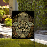 Gold Hamsa Hand Print House Flag
