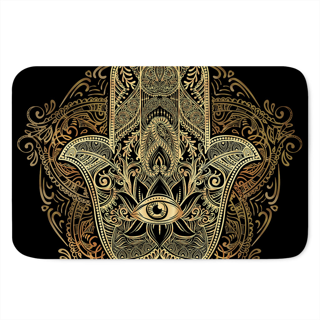 Gold Hamsa Hand Print Indoor Door Mat