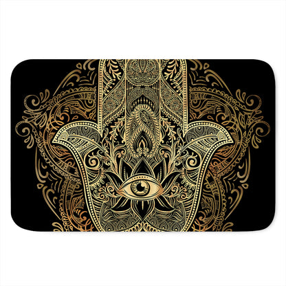 Gold Hamsa Hand Print Indoor Door Mat