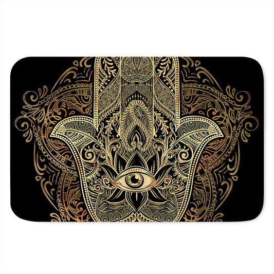 Gold Hamsa Hand Print Indoor Door Mat