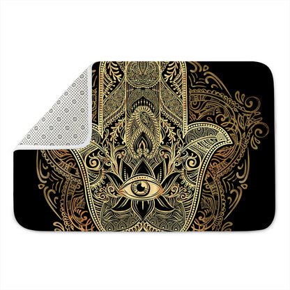 Gold Hamsa Hand Print Indoor Door Mat