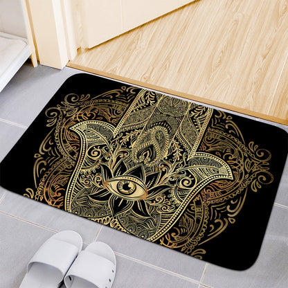 Gold Hamsa Hand Print Indoor Door Mat
