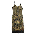 Gold Hamsa Hand Print Jersey Midi Cami Dress