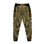 Gold Hamsa Hand Print Jogger Pants