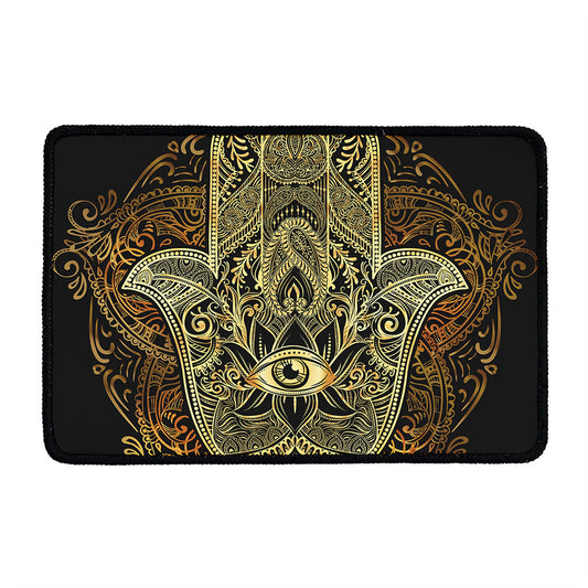 Gold Hamsa Hand Print Kitchen Mat
