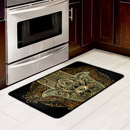 Gold Hamsa Hand Print Kitchen Mat