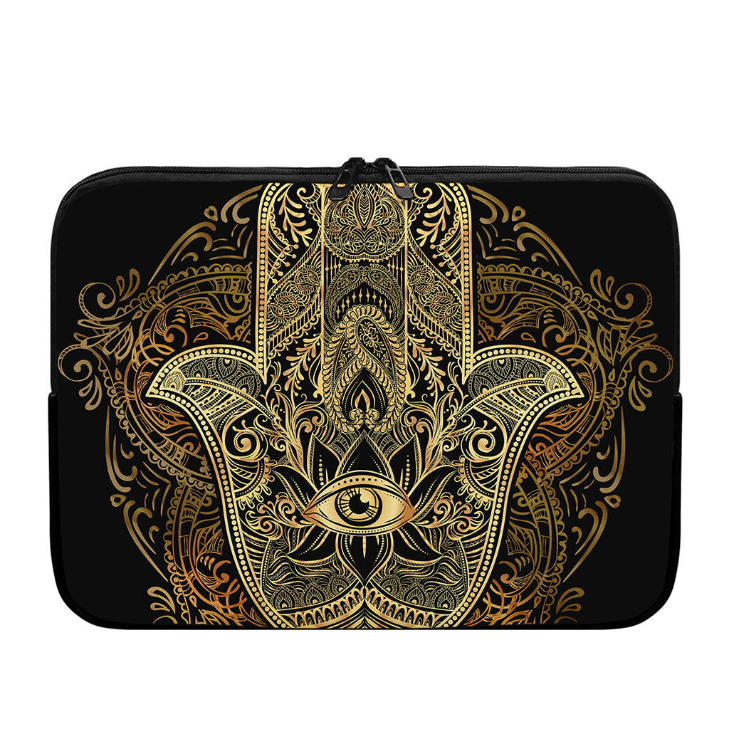 Gold Hamsa Hand Print Laptop Sleeve