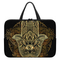 Gold Hamsa Hand Print Laptop Sleeve With Handle