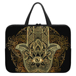 Gold Hamsa Hand Print Laptop Sleeve With Handle