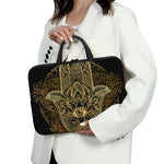 Gold Hamsa Hand Print Laptop Sleeve With Handle