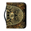 Gold Hamsa Hand Print Leather Bible Cover