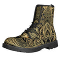 Gold Hamsa Hand Print Lace-Up Boots