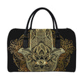 Gold Hamsa Hand Print Leather Duffel Bag