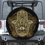 Gold Hamsa Hand Print Leather Spare Tire Cover