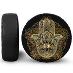 Gold Hamsa Hand Print Leather Spare Tire Cover
