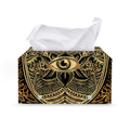 Gold Hamsa Hand Print Leather Tissue Box Cover