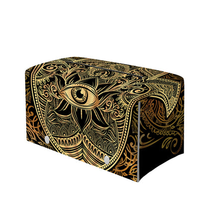 Gold Hamsa Hand Print Leather Tissue Box Cover