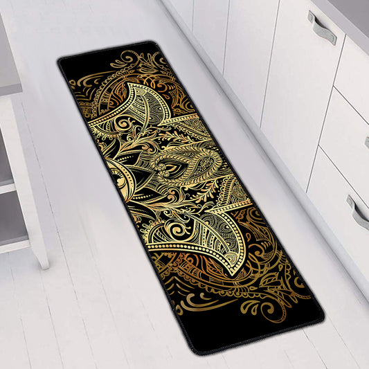 Gold Hamsa Hand Print Long Kitchen Mat