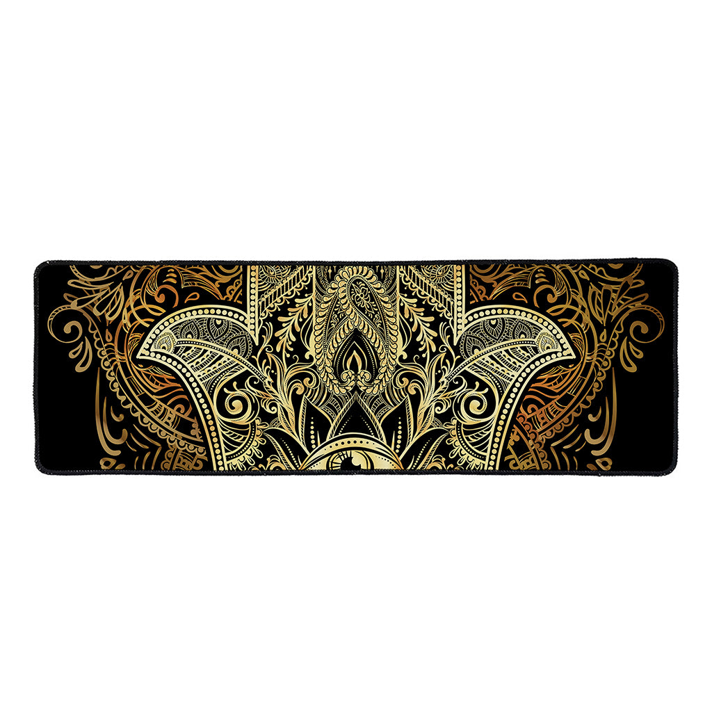 Gold Hamsa Hand Print Long Kitchen Mat