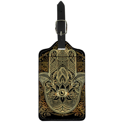 Gold Hamsa Hand Print Luggage Tag