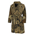 Gold Hamsa Hand Print Men's Bathrobe