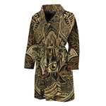 Gold Hamsa Hand Print Men's Bathrobe