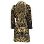Gold Hamsa Hand Print Men's Bathrobe