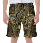 Gold Hamsa Hand Print Men's Beach Shorts