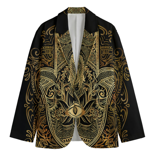Gold Hamsa Hand Print Men's Blazer