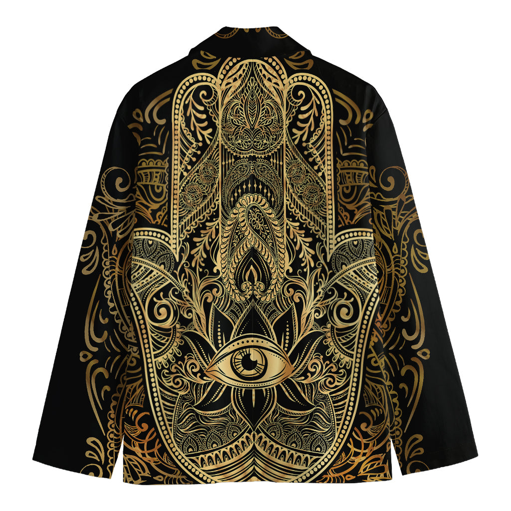 Gold Hamsa Hand Print Men's Blazer