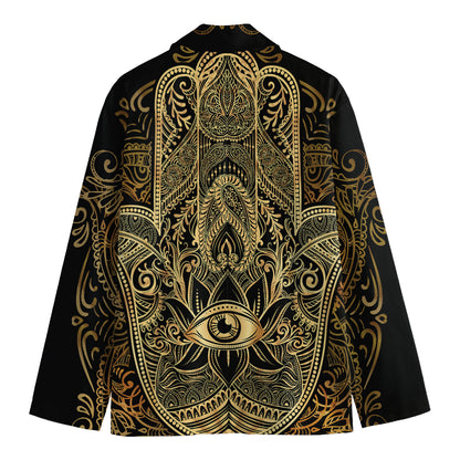 Gold Hamsa Hand Print Men's Blazer