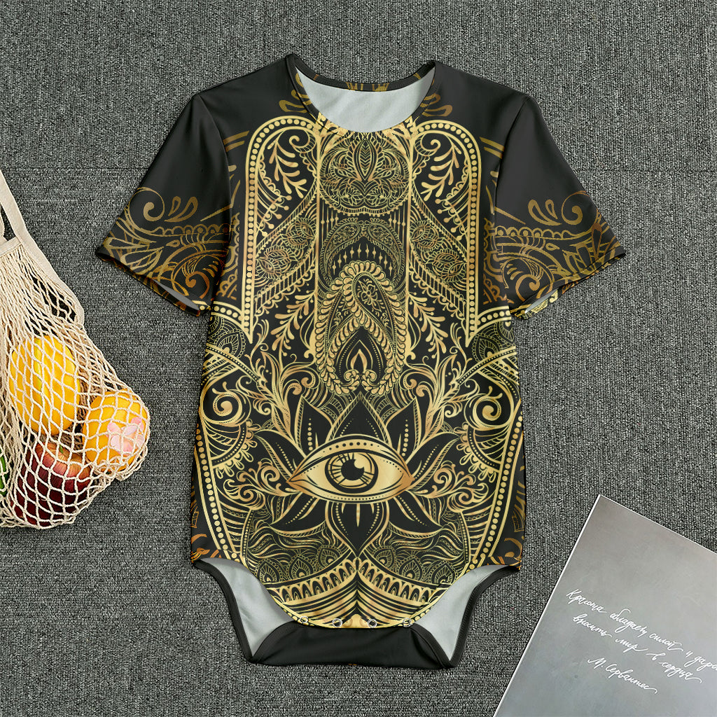 Gold Hamsa Hand Print Men's Bodysuit