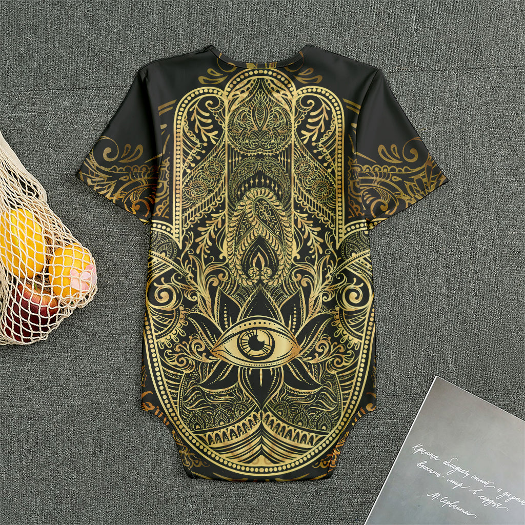 Gold Hamsa Hand Print Men's Bodysuit
