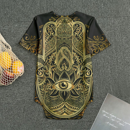 Gold Hamsa Hand Print Men's Bodysuit