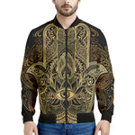 Gold Hamsa Hand Print Men's Bomber Jacket