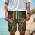 Gold Hamsa Hand Print Men's Cargo Shorts