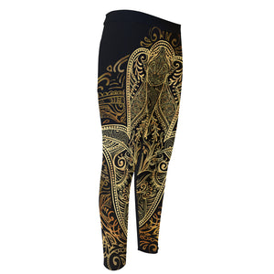 Gold Hamsa Hand Print Men's Compression Pants