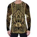 Gold Hamsa Hand Print Men's Long Sleeve T-Shirt