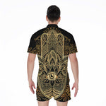 Gold Hamsa Hand Print Men's Rompers