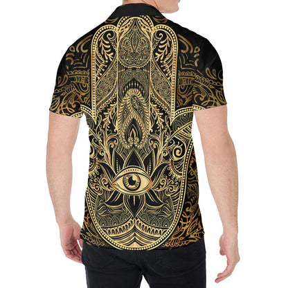 Gold Hamsa Hand Print Men's Shirt