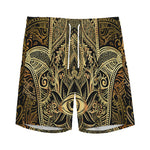 Gold Hamsa Hand Print Men's Sports Shorts